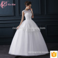 Elegant cap sleeveless slim fit cheap ball gown princess wedding dress